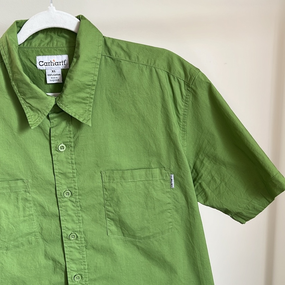 Carhartt Men's Green Short Sleeve Shirt - Picture 3 of 7